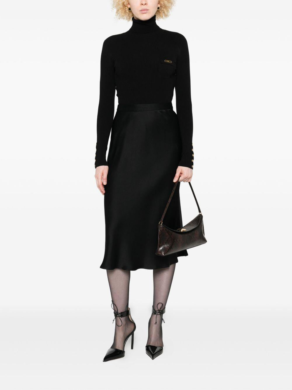Abito Midi con Placca Logo Nero AM06B56E2 110 ELISABETTA FRANCHI