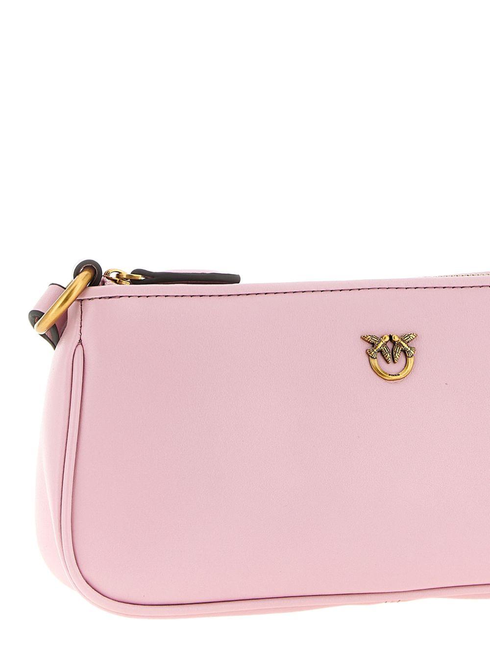 Borsa a tracolla in pelle con zip 105069A0QO P26Q PINKO