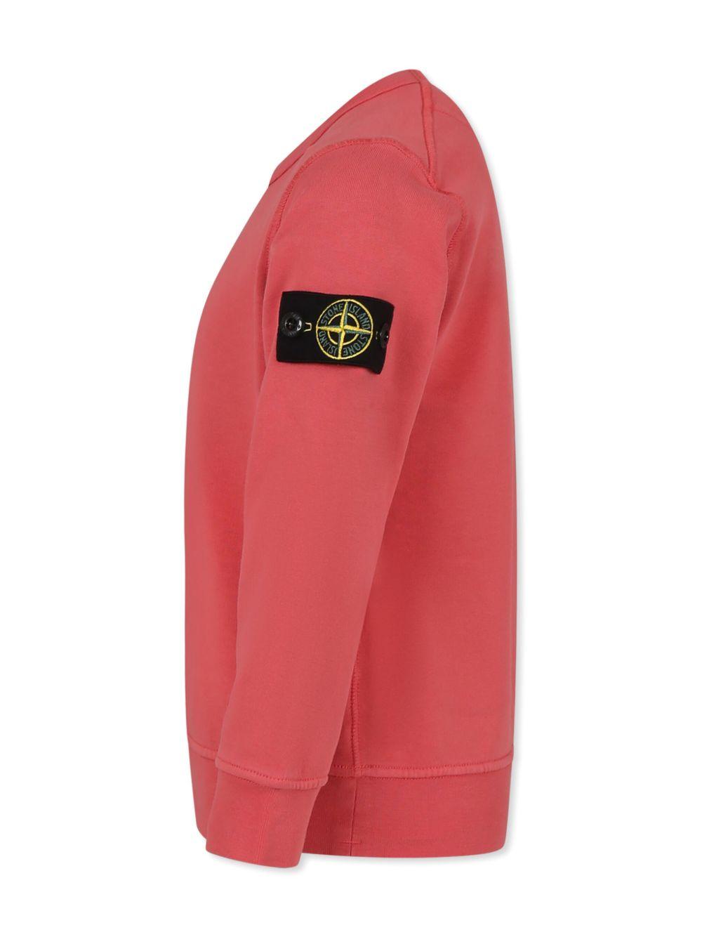 Felpa rossa mini logo compass laterale