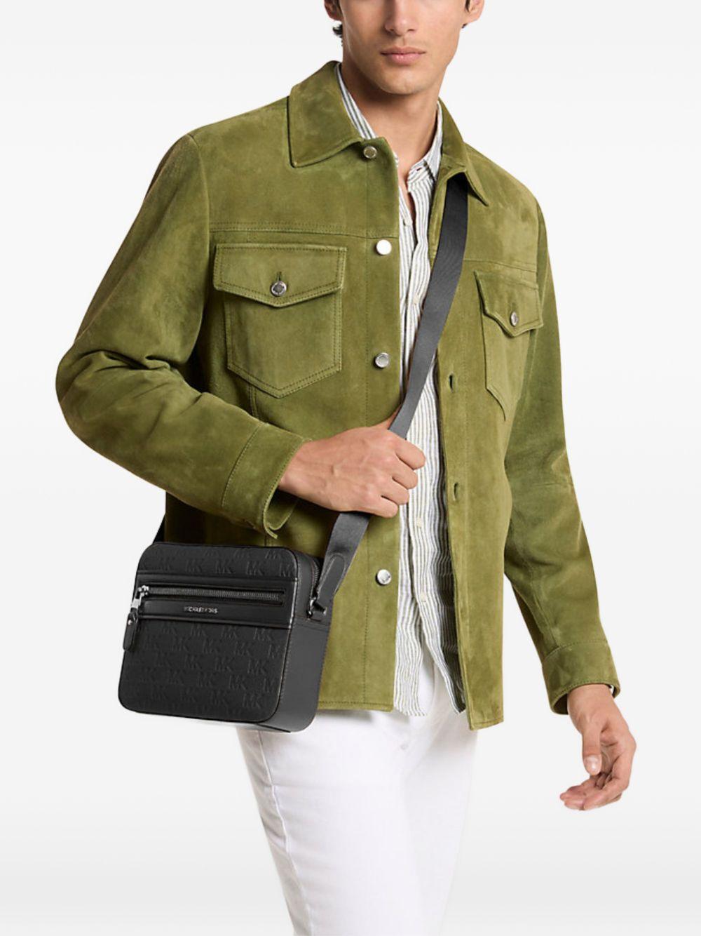 Borsa a tracolla in pelle con logo embossed 33S6LJSM1L 001 MICHAEL KORS