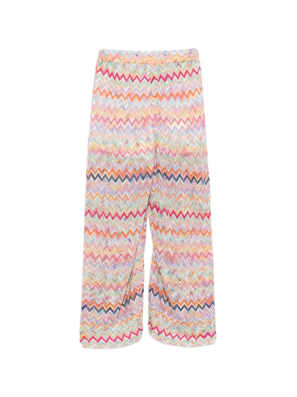 Pantaloni a zigzag multicolor ampi MY6A40Q0107 999 MISSONI KIDS