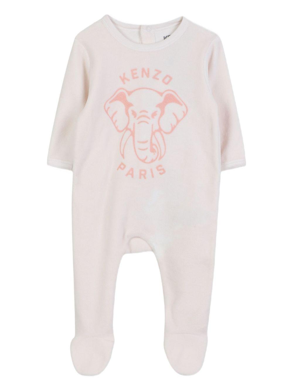 Set Neonato con Stampa Elefante e Cappello Abbinato K61248 47R KENZO KIDS