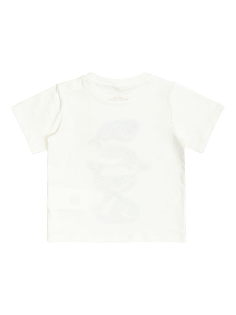 T-shirt con stampa balene TY8570Z0434 100 STELLA MCCARTNEY KIDS