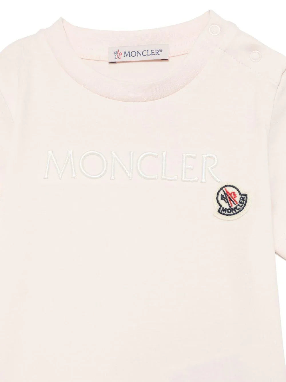 T-shirt rosa neonata logo ricamo - Preludio Moda