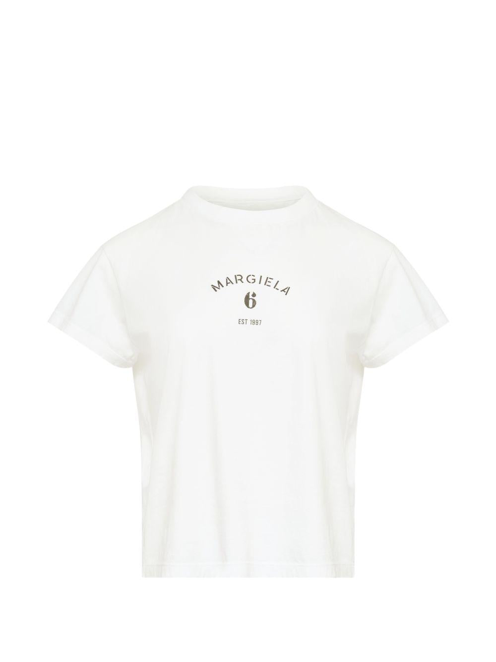 T-shirt in cotone girocollo S62GD0216M20048 101 MM6 MAISON MARGIELA