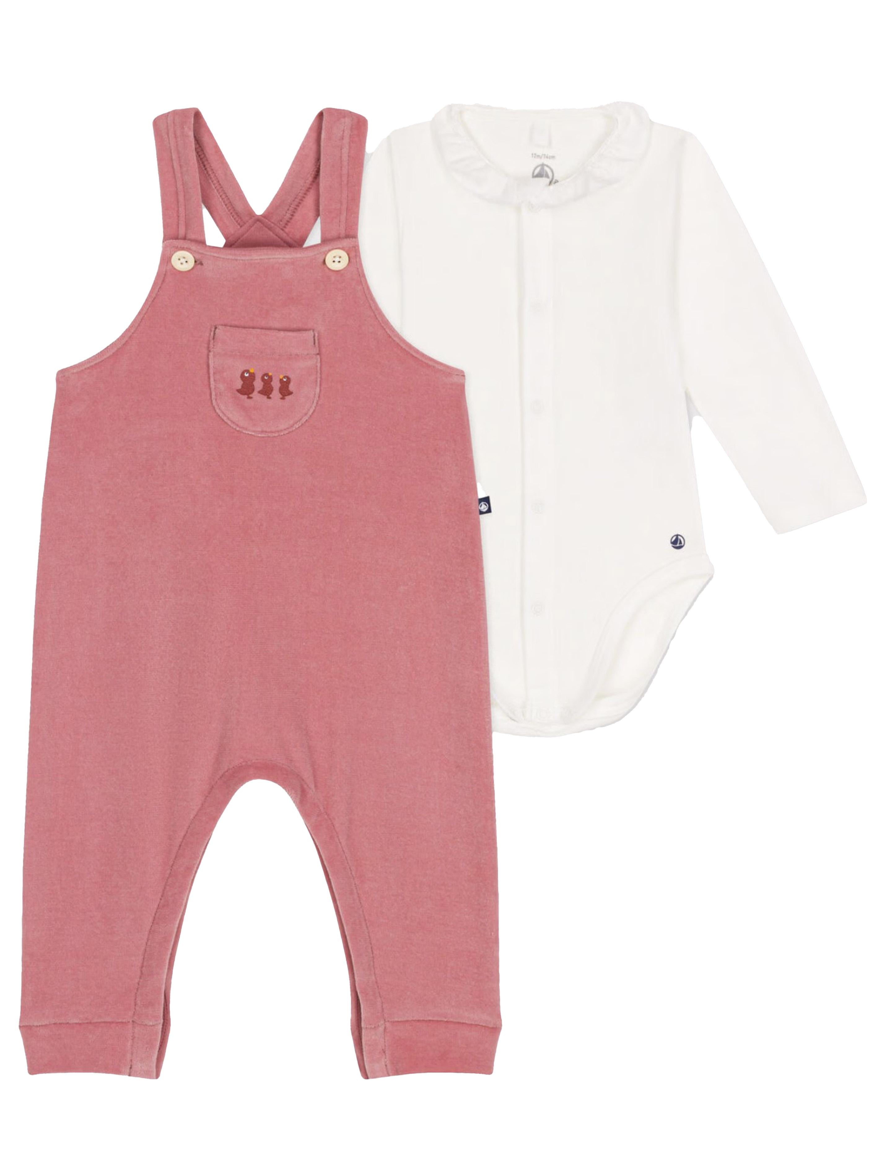 Set salopette rosa neonata (2pz) A0BNR 01 PETIT BATEAU KIDS