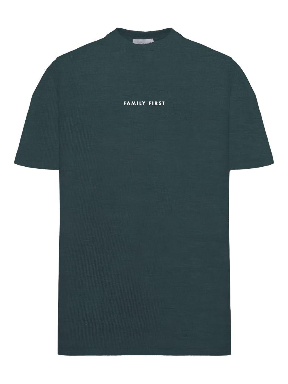 T-shirt verde logo lettering TS2401 GREEN FAMILY FIRST MILANO