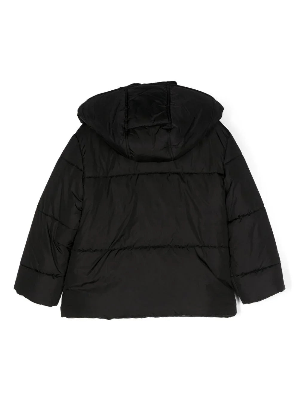 Giubbino nero etichetta logo frontale - Preludio Moda