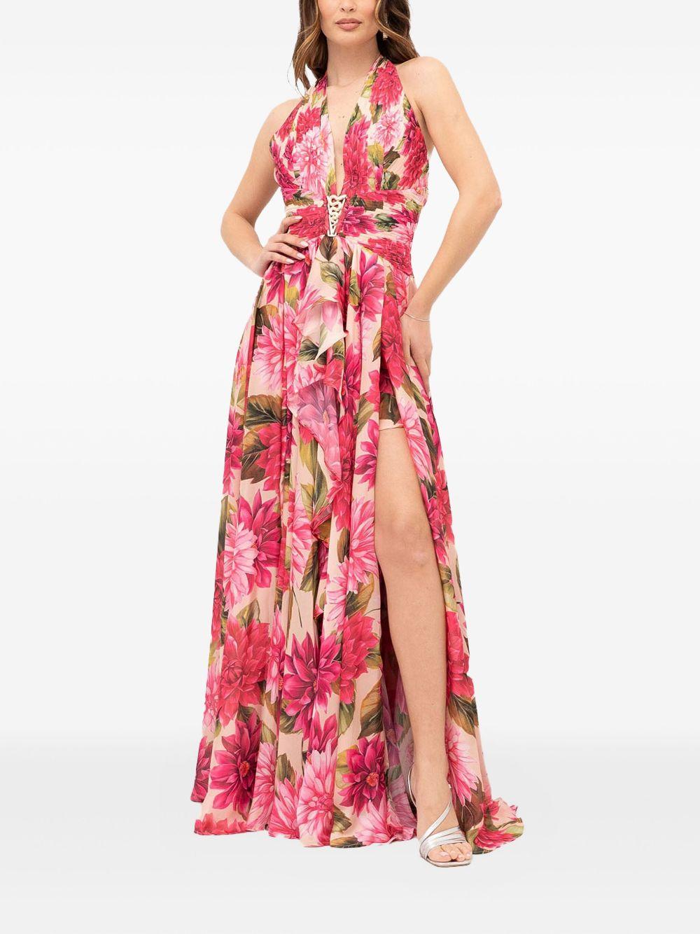 Abito con fantasia floreale all-over