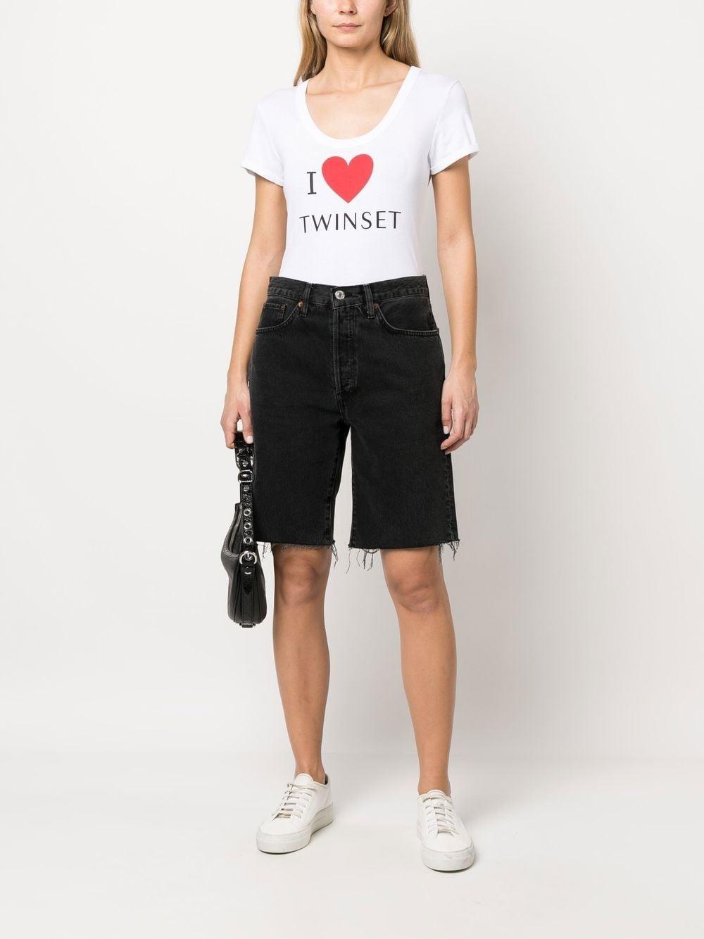 T-shirt bianca i love twinset