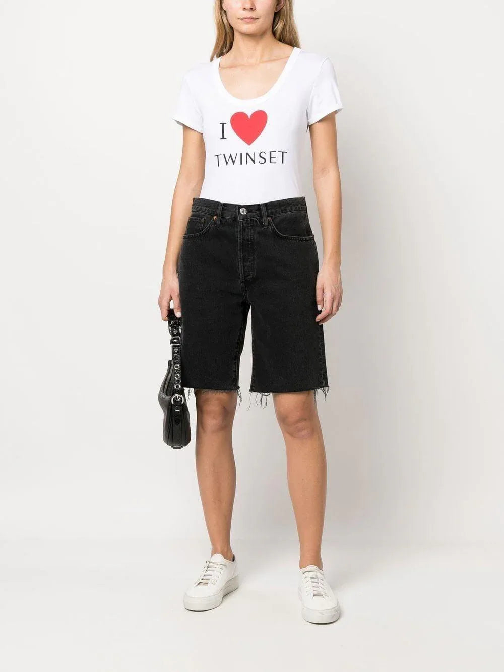 T-shirt bianca i love twinset - Preludio Moda