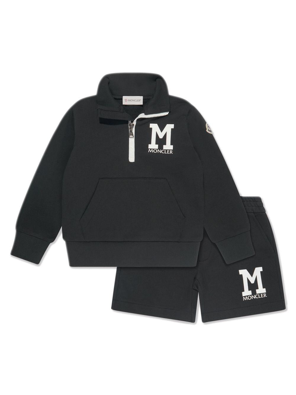 Set da due nero monogramma logo 9548M00006809AG 999 MONCLER KIDS