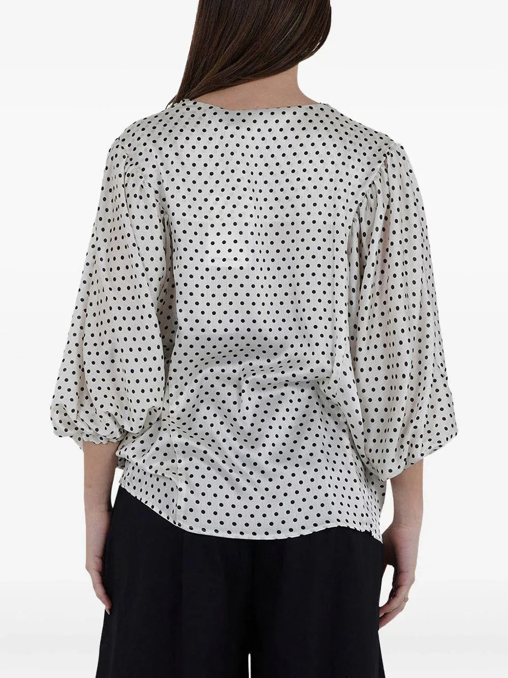 Blusa panna con fantasia pois all-over - Preludio Moda