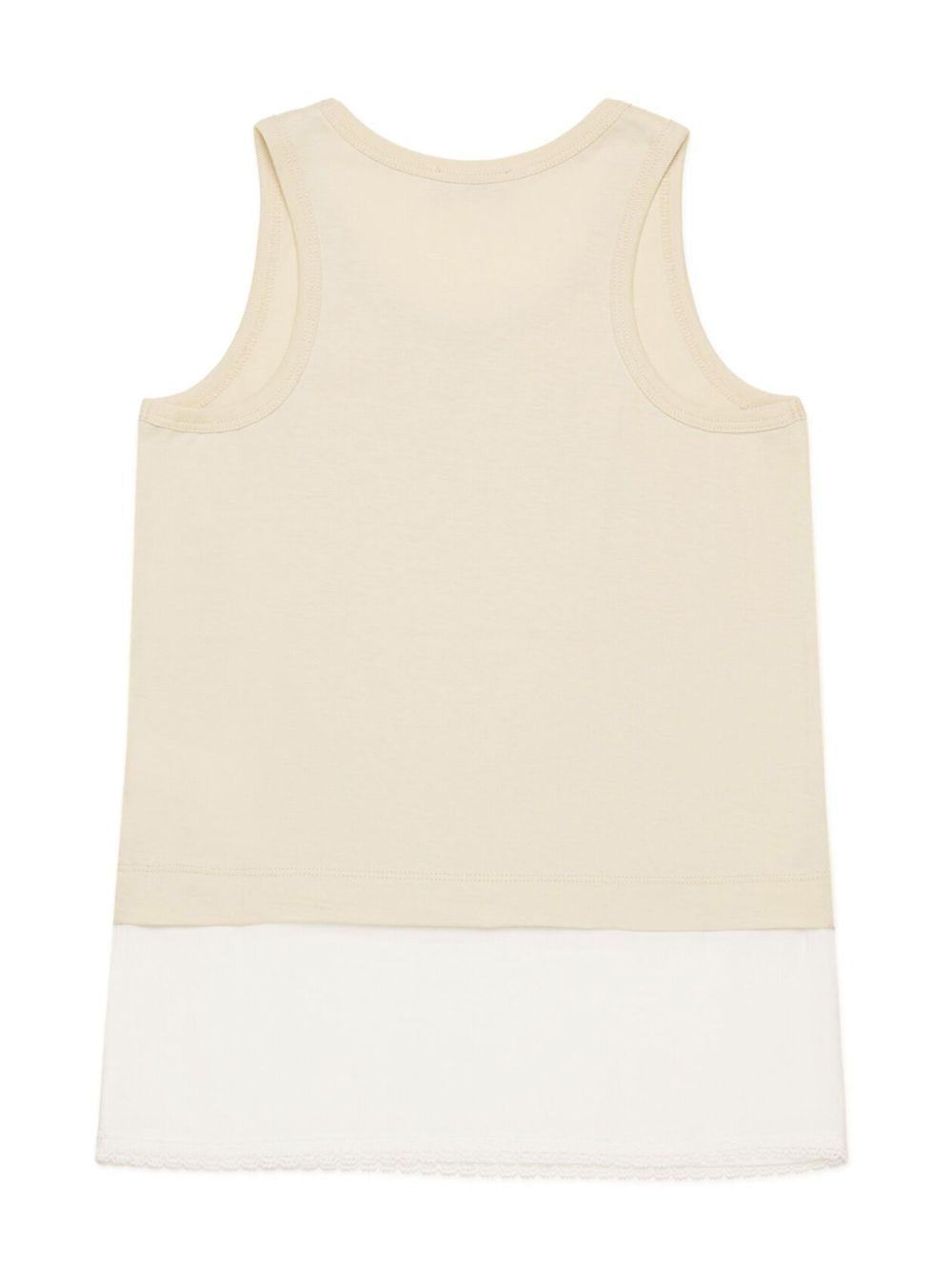 Canotta beige con fondo bianco