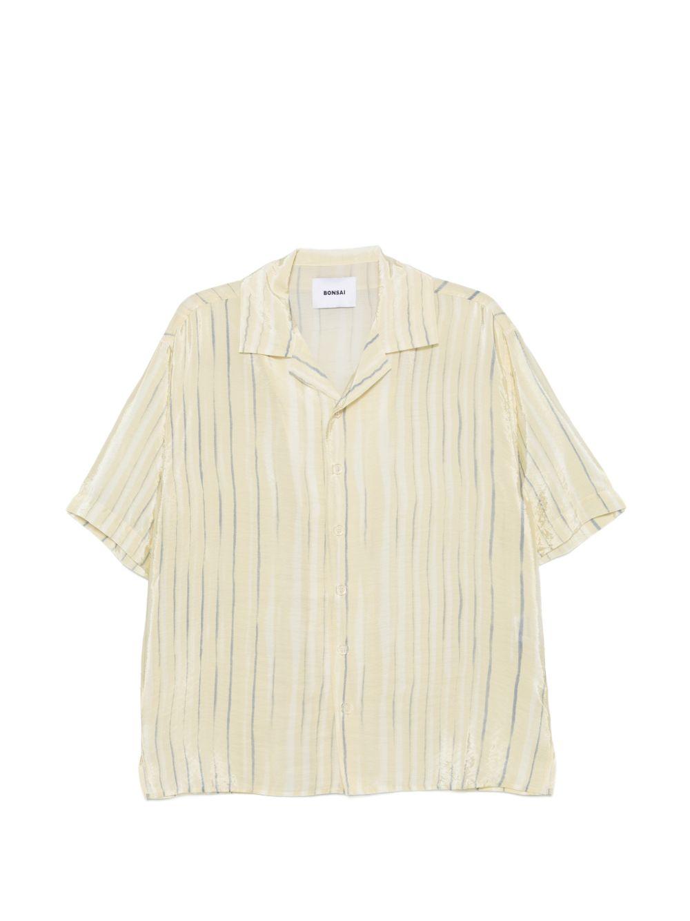 Camicia a righe collo camp con maniche corte SH001002 VU BONSAI