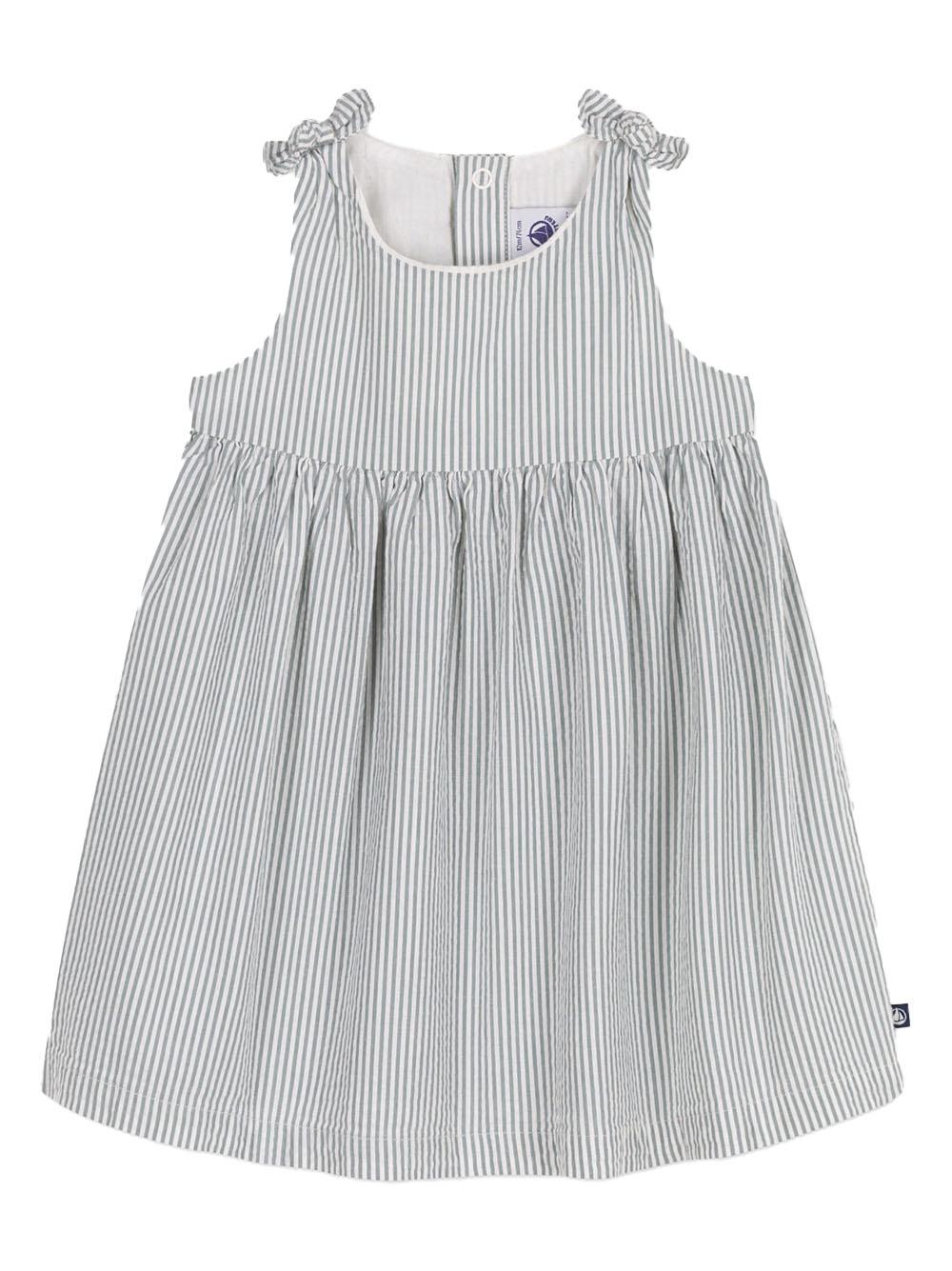 Abito grigio fantasia a righe A0CD4 07 PETIT BATEAU KIDS