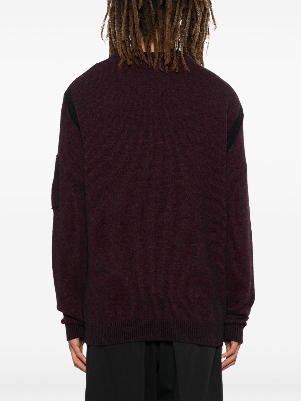 Maglione bordeaux logo compass braccio