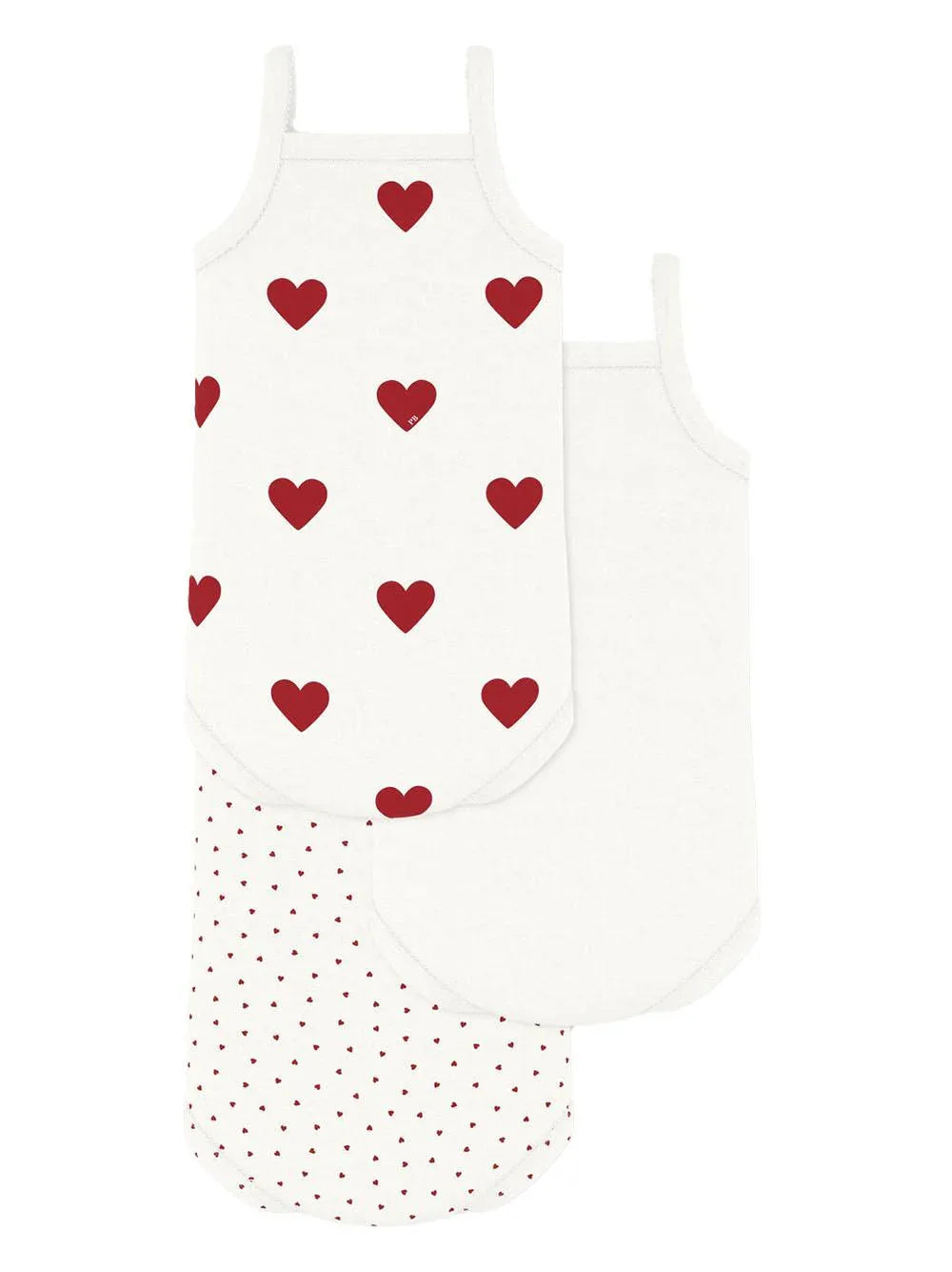 Set body bretelle con fantasia cuori (3pz) - Preludio Moda