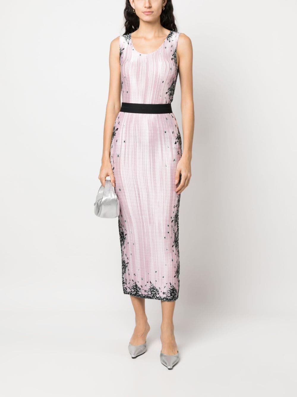 Gonna midi rosa/nera con trama 3442MDD25P 23749312 ROSA MSGM