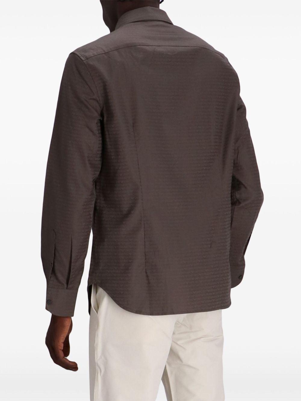 Camicia marrone mini logo all-over