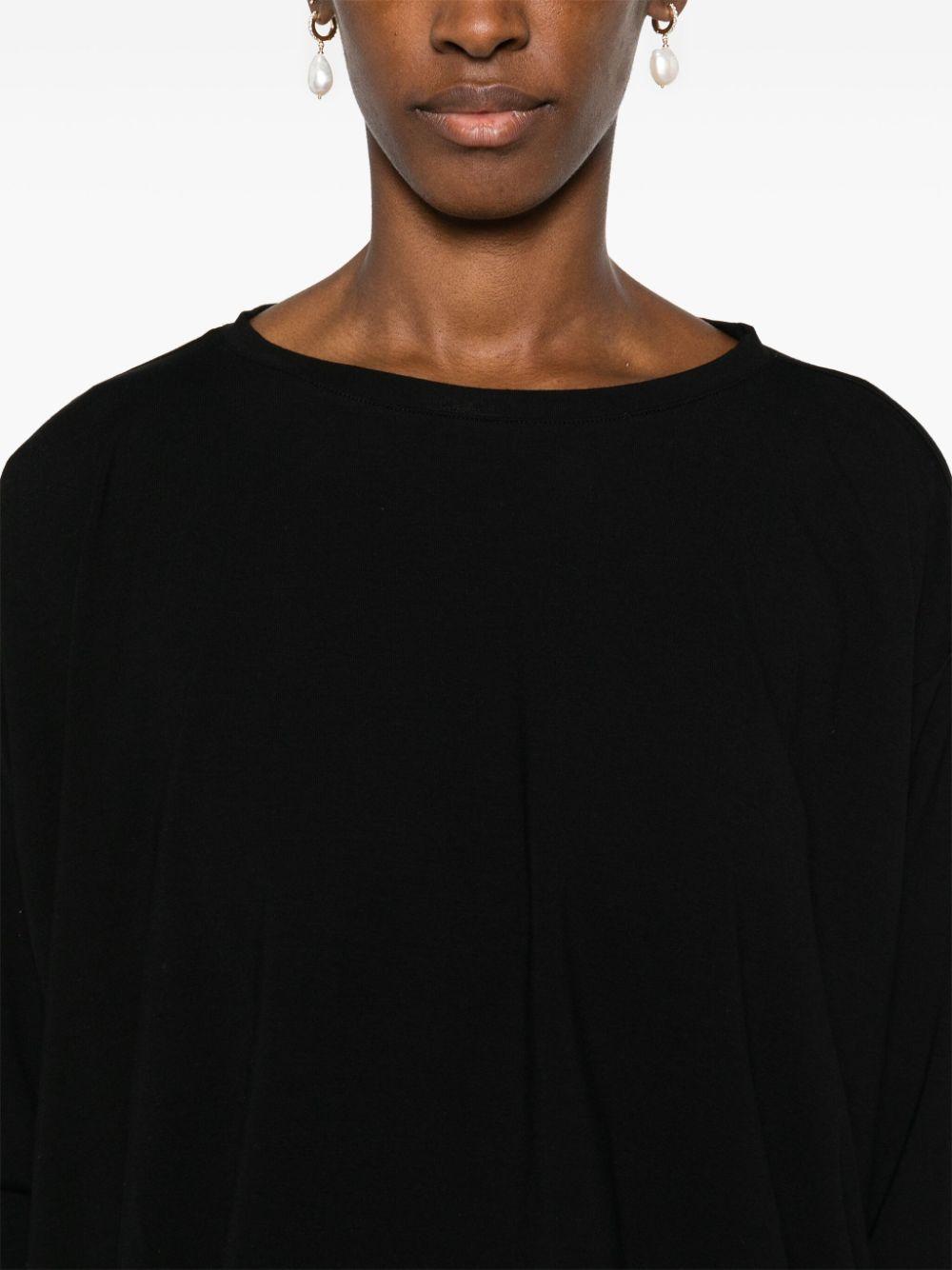 Maglia orlo drappeggiato nera 104158A1DE Z99 PINKO