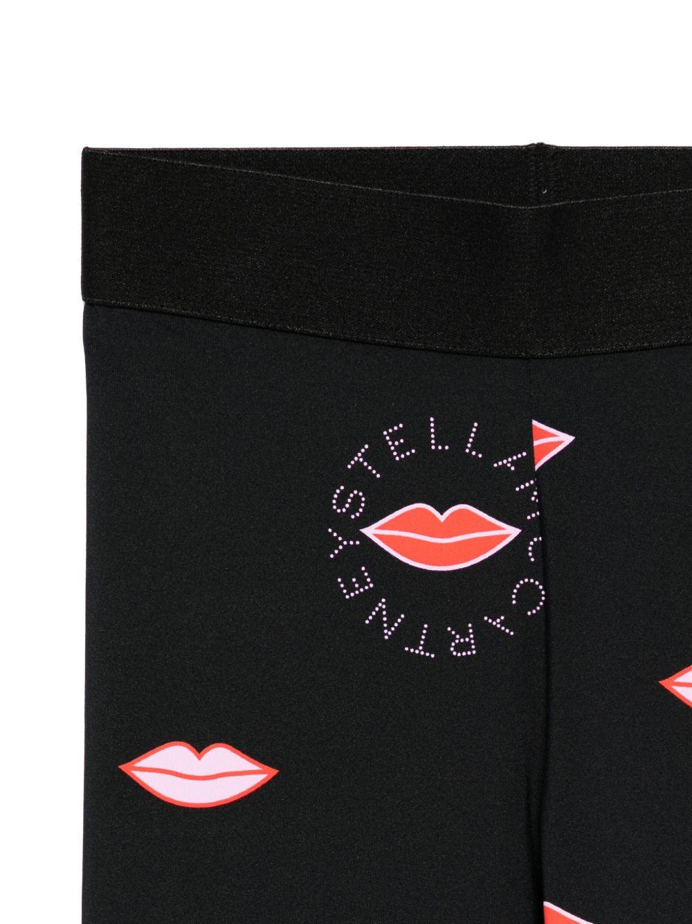 Leggings Neri per Bambini con Stampa Labbra TX6E50Z3399 930MC STELLA MCCARTNEY KIDS