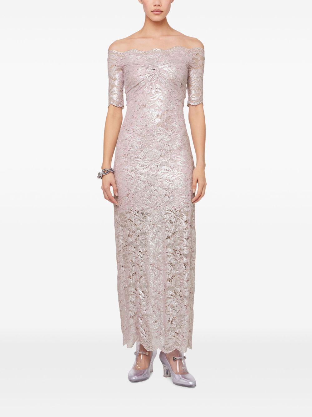Abito rosa/argento in pizzo 25EJRO106PA0244 M959 RABANNE
