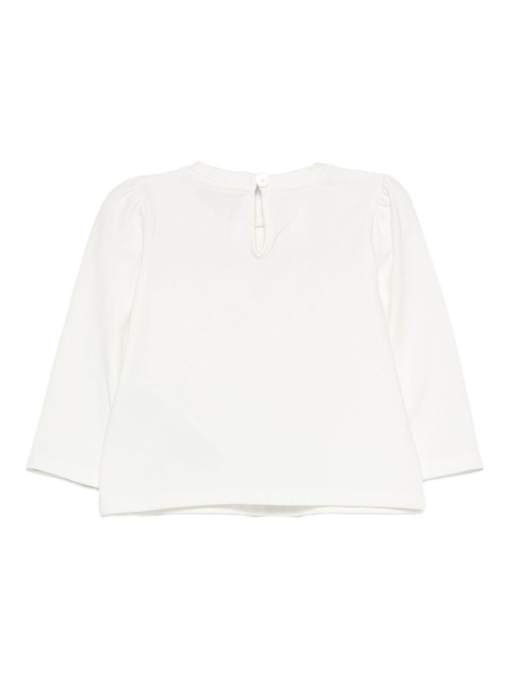 T-shirt a maniche lunghe con stampa Teddy Bear MEO001LBA11 10063 MOSCHINO KIDS