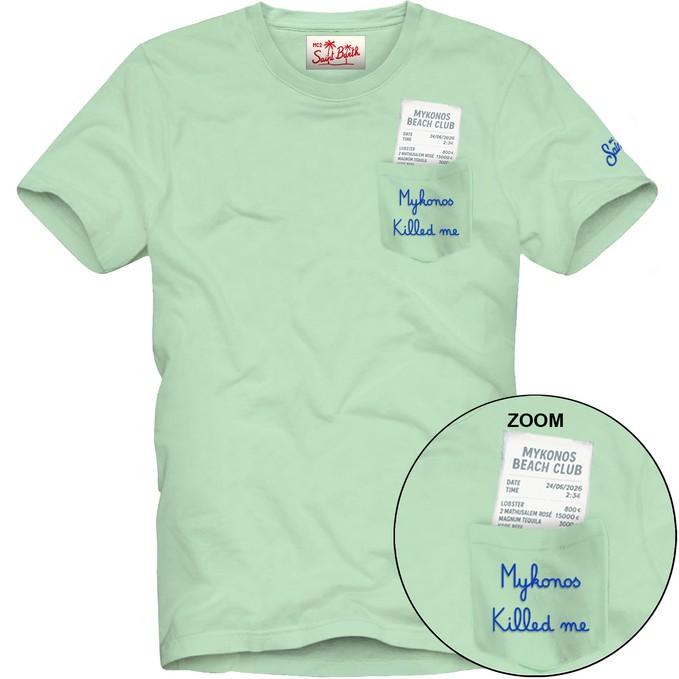 T-shirt in cotone cipria con taschino AUS0001 01604L MC2 SAINT BARTH