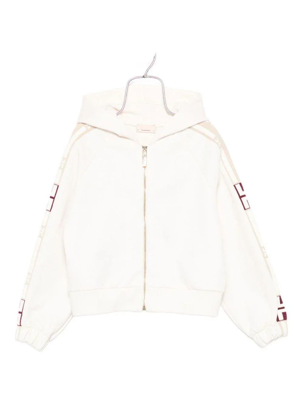 Felpa latte con logo e cappuccio - Preludio Moda