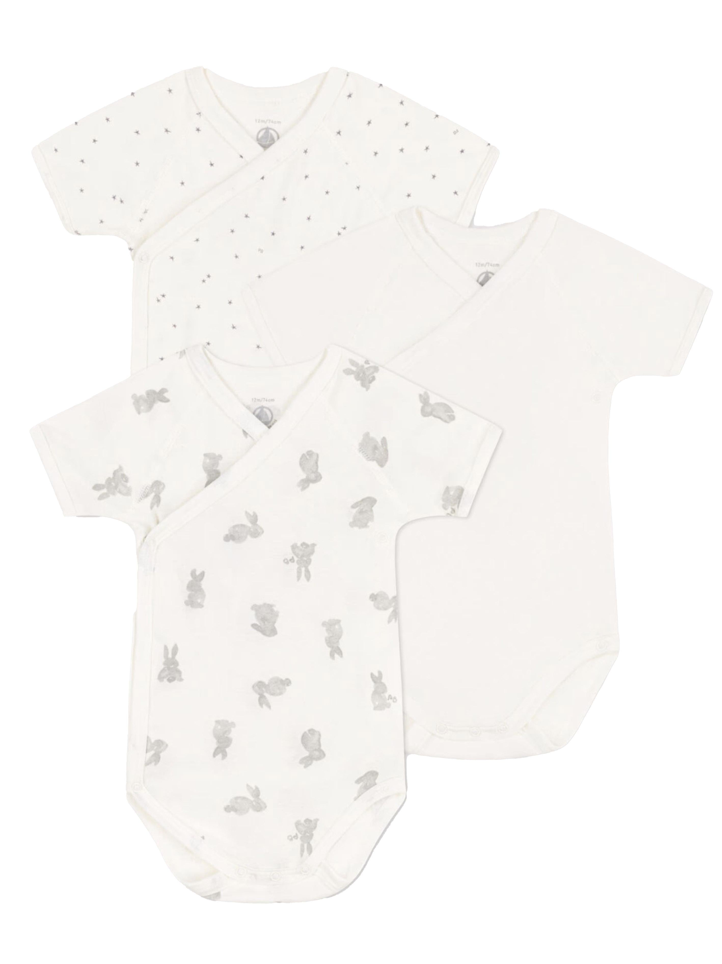 Set body fantasia bianco/grigio neonato (3pz) A0AV0 00 PETIT BATEAU KIDS