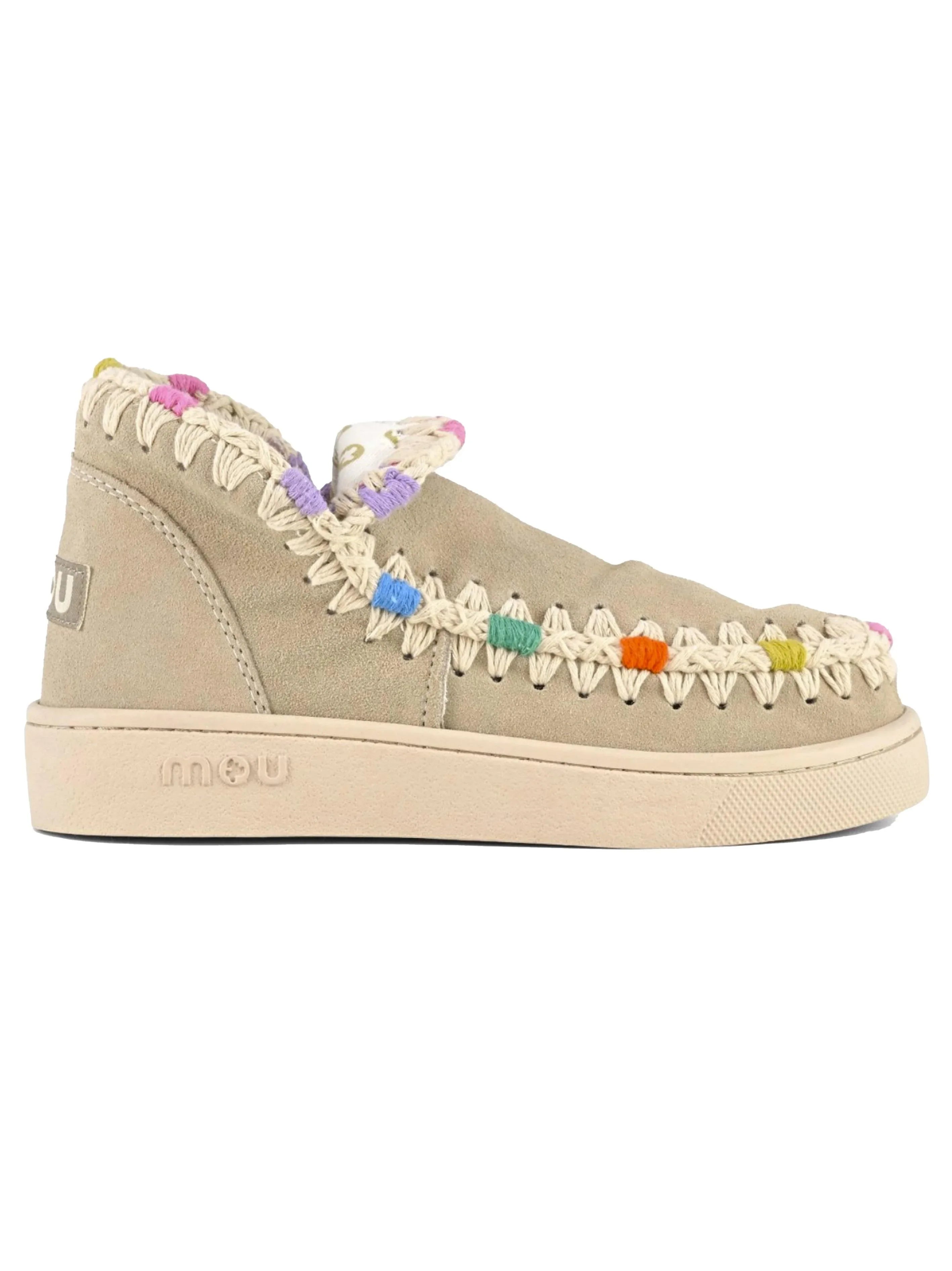 Summer eskimo sneaker overstitching beige - Preludio Moda