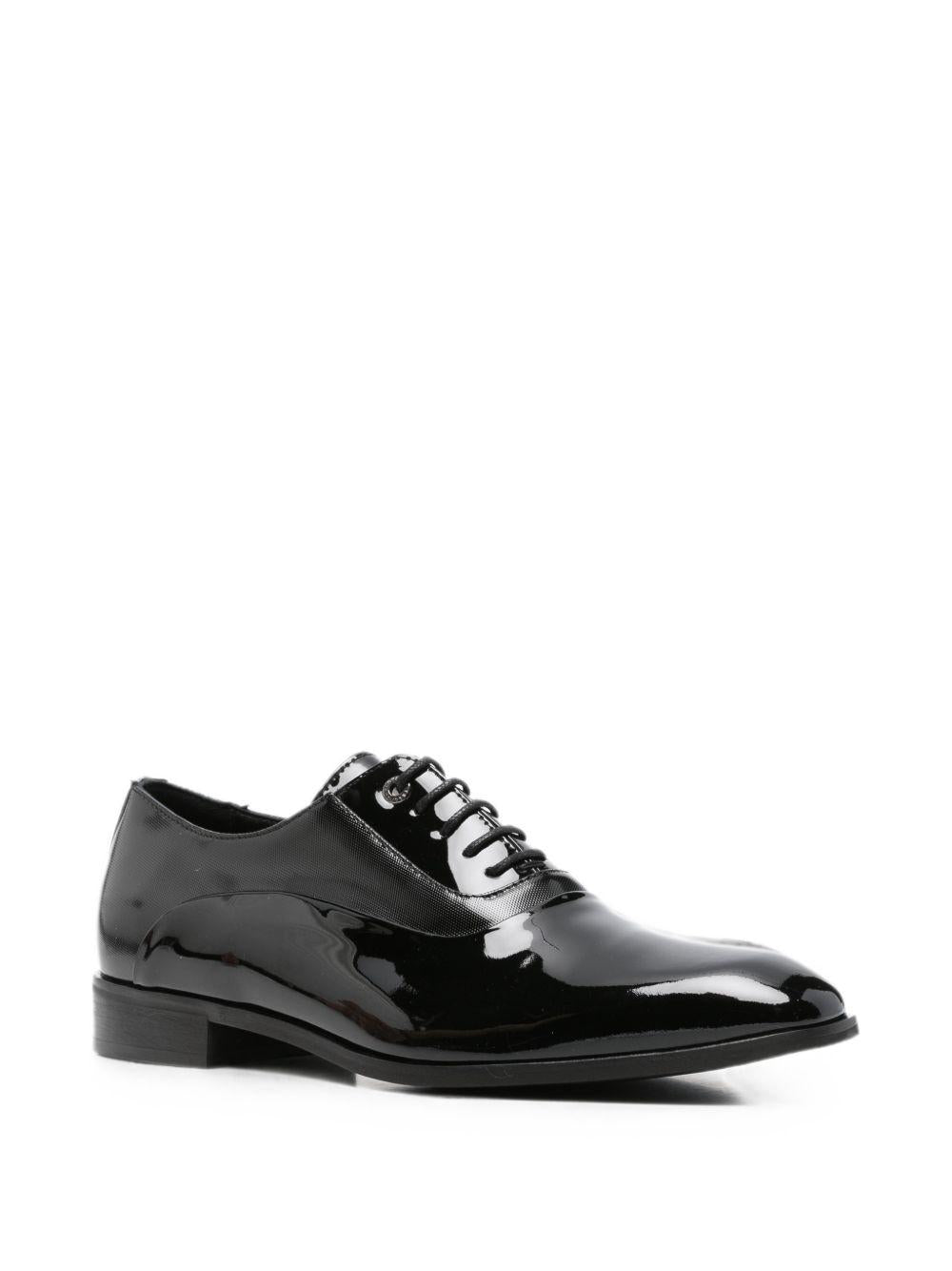 scarpa Nera Vernice Lucida Operata 46Z7982 RUGAN NERO CARLO PIGNATELLI