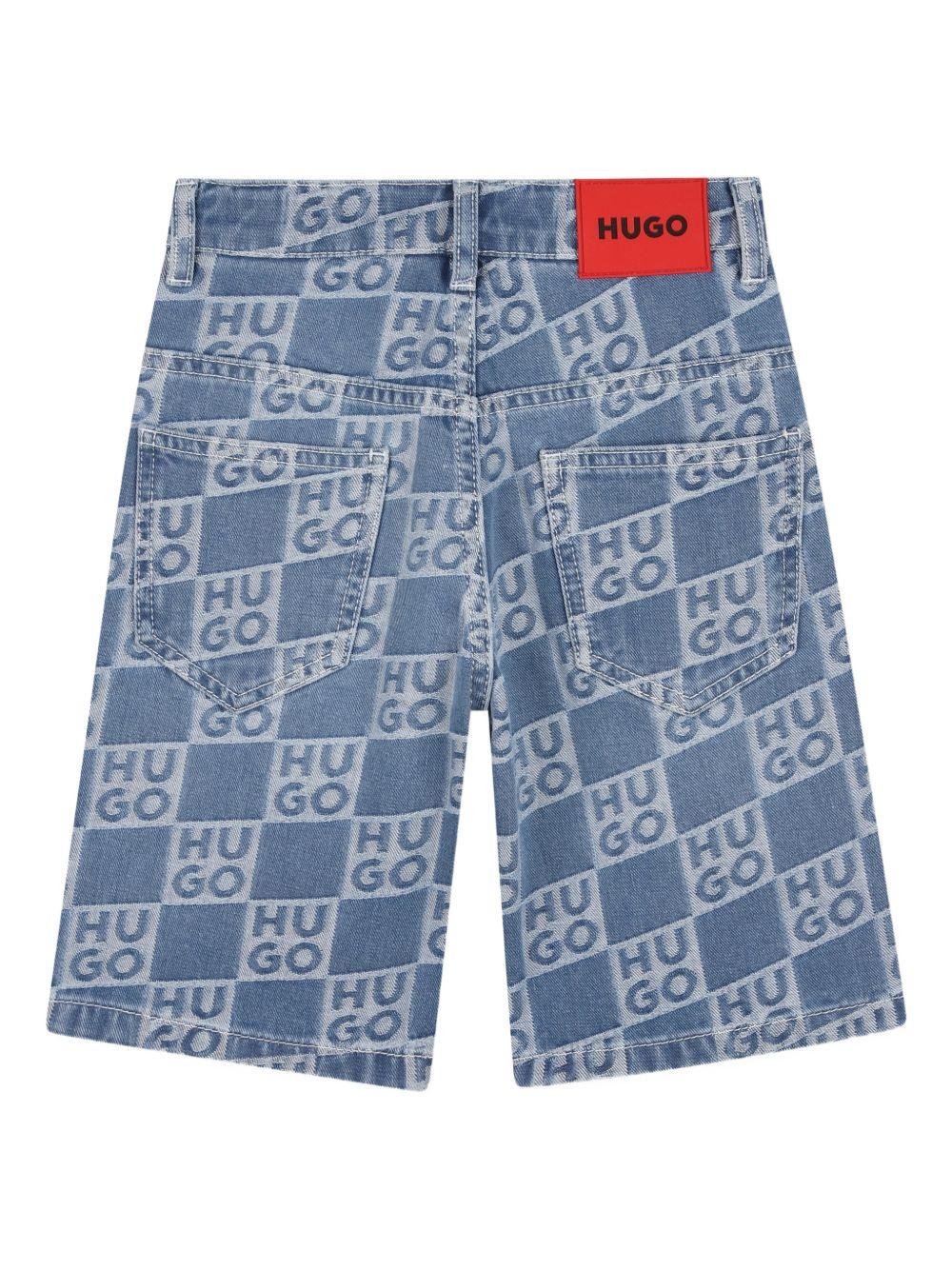 Bermuda in denim con logo jacquard G00996 Z25 HUGO KIDS