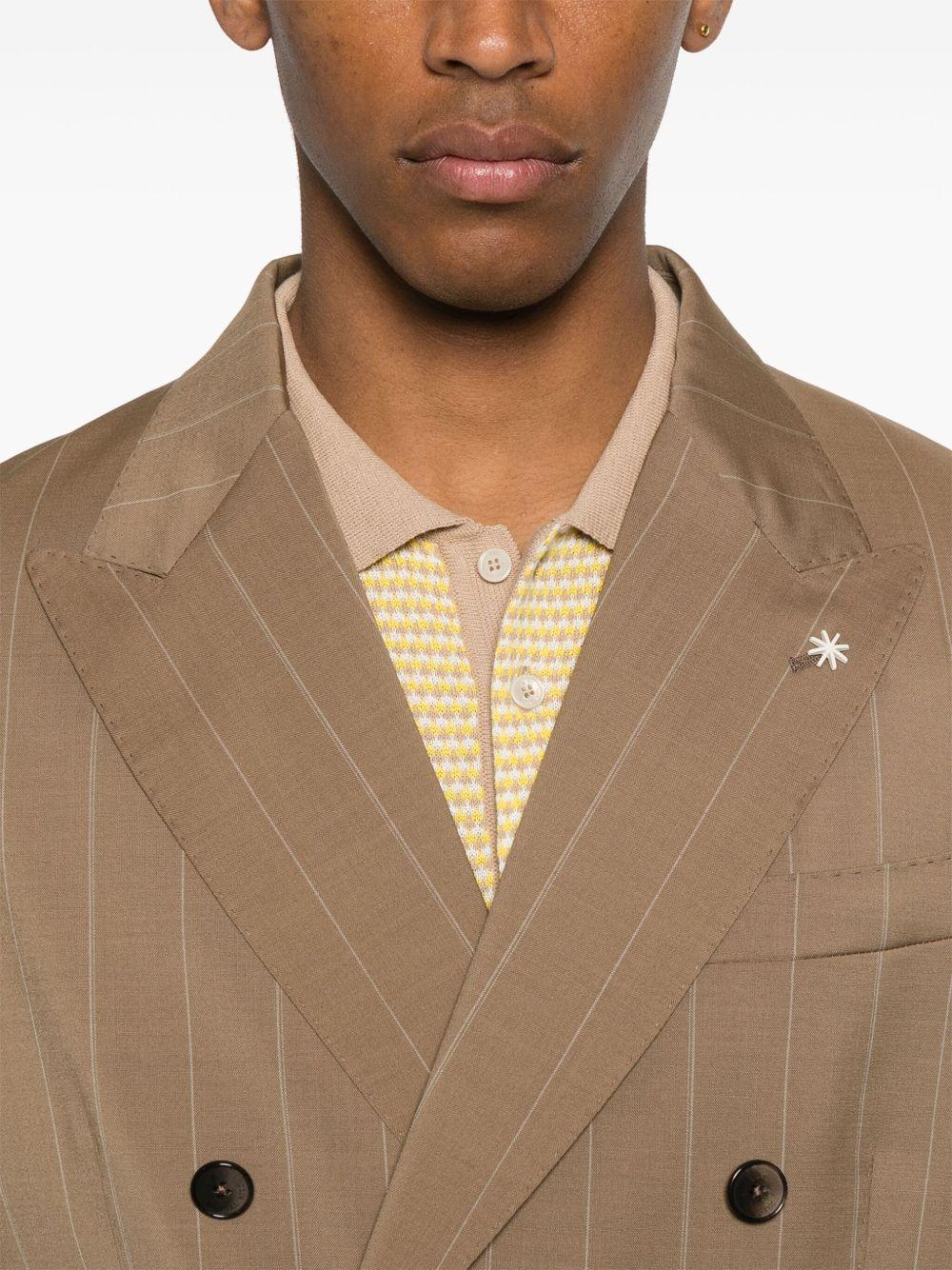 Abito beige gessato