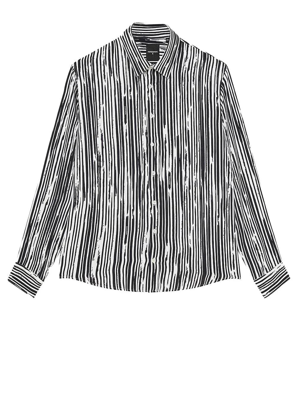 Camicia nera fantasia a righe - Preludio Moda
