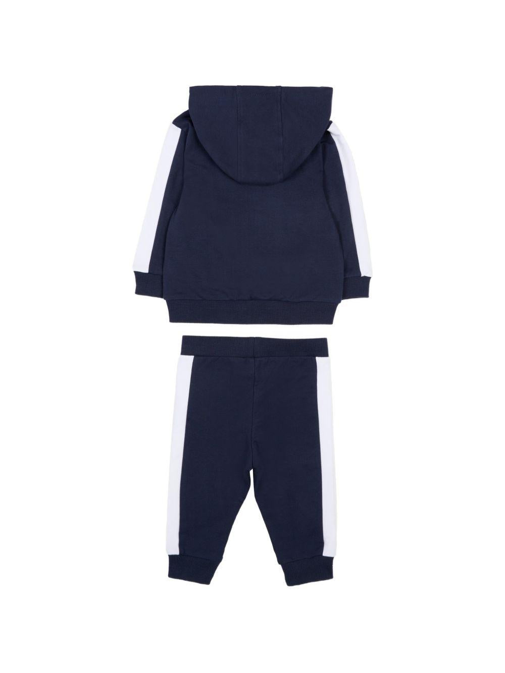 Tuta in cotone con felpa con cappuccio J53051 849 BOSS KIDSWEAR