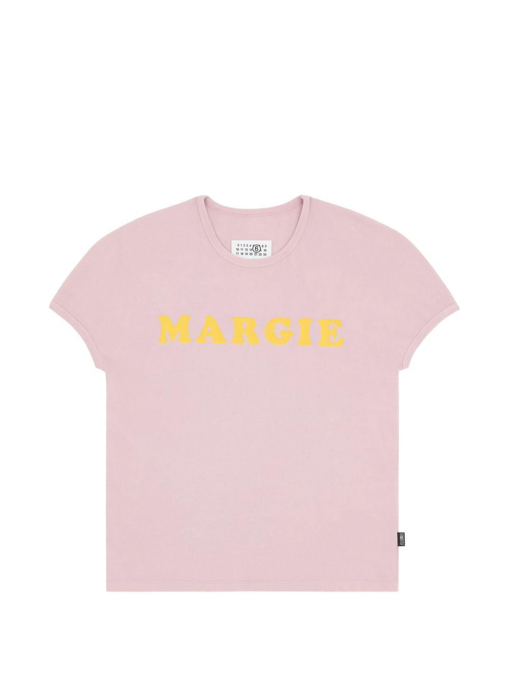 T-shirt in cotone con stampa logo S62GD0212M20108 224 MM6 MAISON MARGIELA