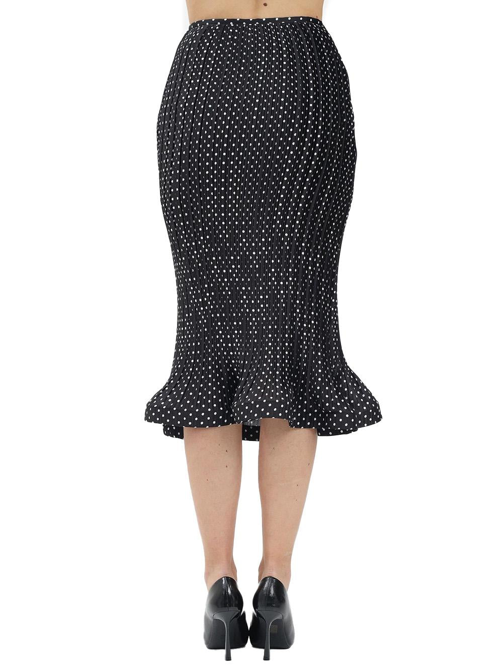 Gonna a campana nera con fantasia pois all-over P25CPGO00101 V0003 SIMONA CORSELLINI