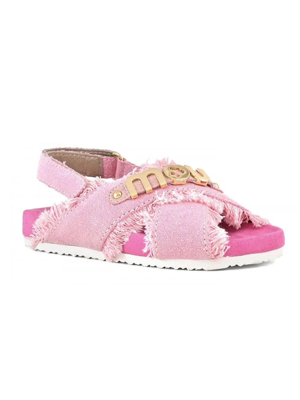 Bio sandal kid recycled canvas rosa - Preludio Moda