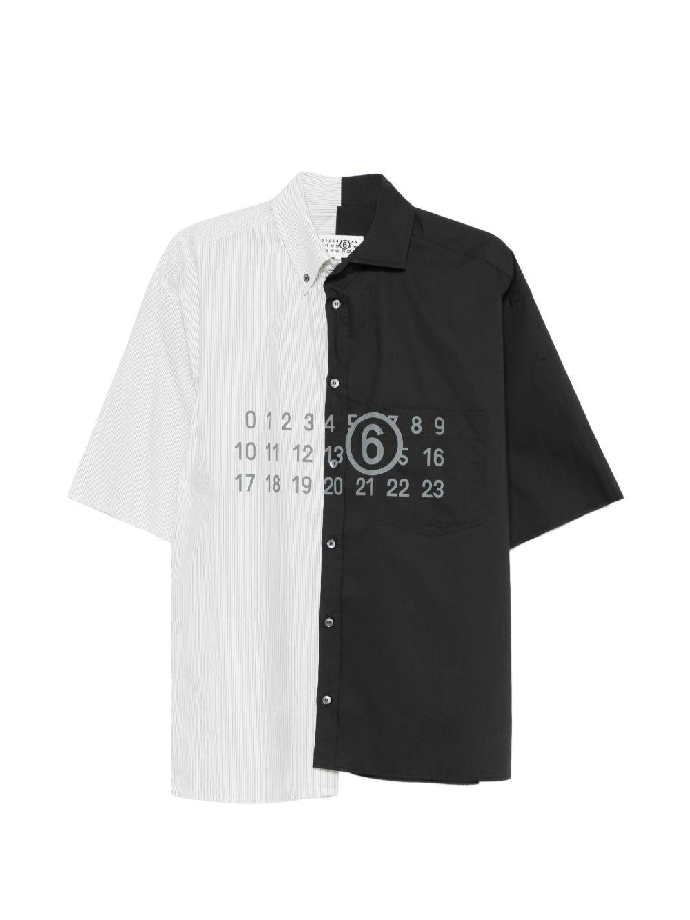 Camicia in cotone a pannelli con stampa numerica SH0DR0007MTN136 961 MM6 MAISON MARGIELA