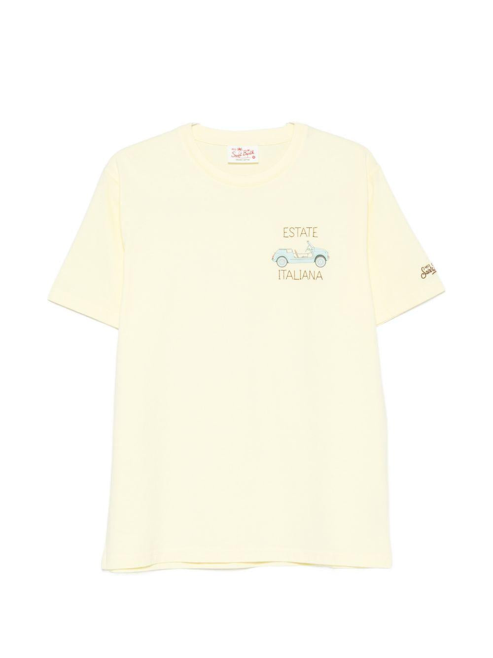 T-shirt in cotone organico con ricamo POT0001 04513L MC2 SAINT BARTH