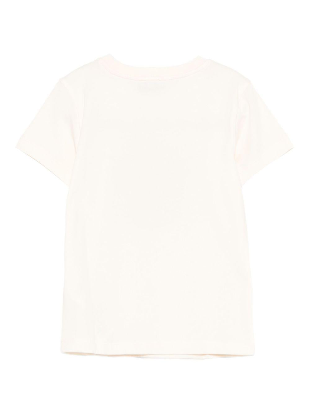 T-shirt Beige Maniche Corte con Stampa Teddy Bear HOM058LAA10 10123 MOSCHINO KIDS
