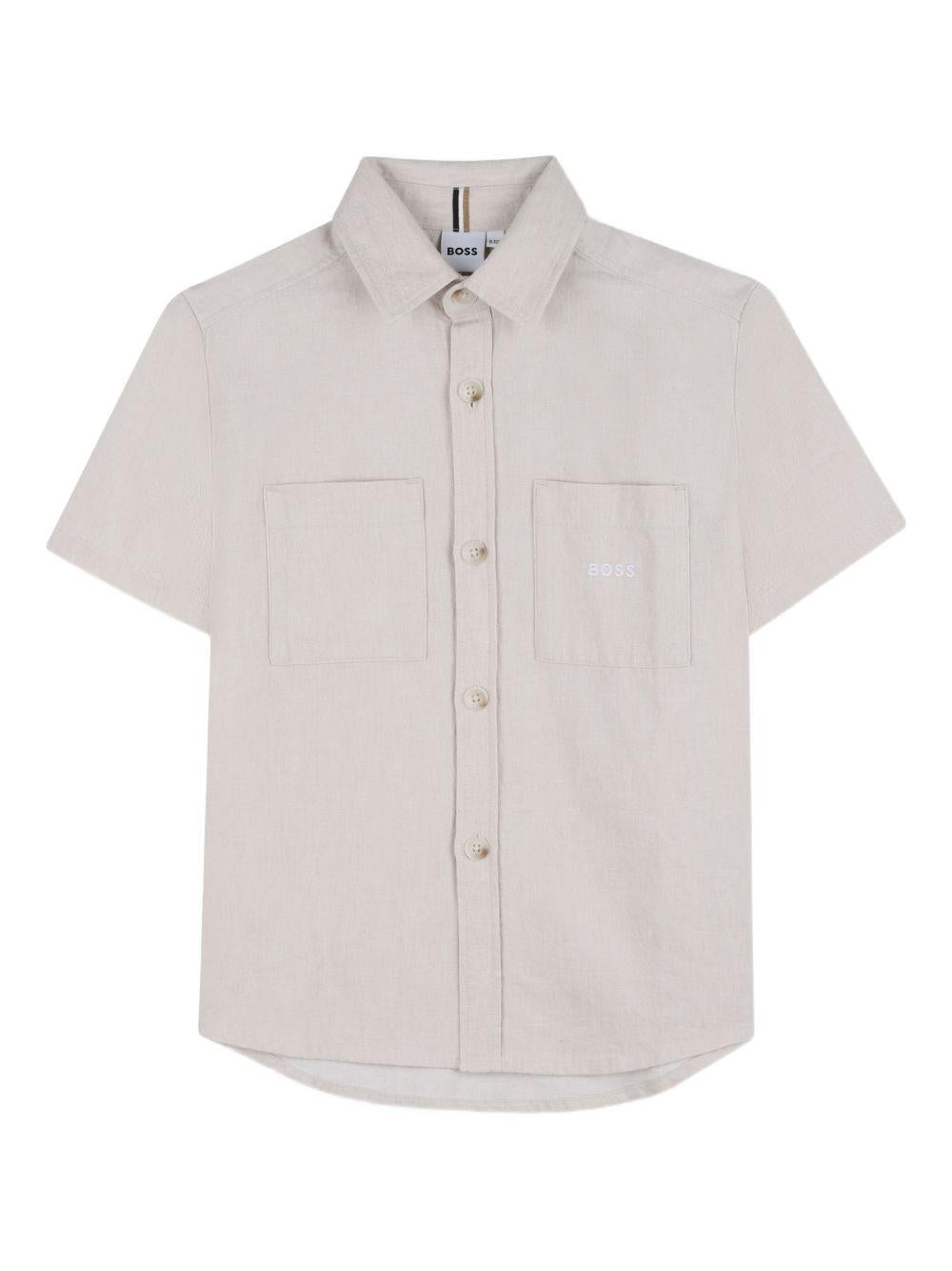 Camicia manica corta con taschino J52942 130 BOSS KIDSWEAR