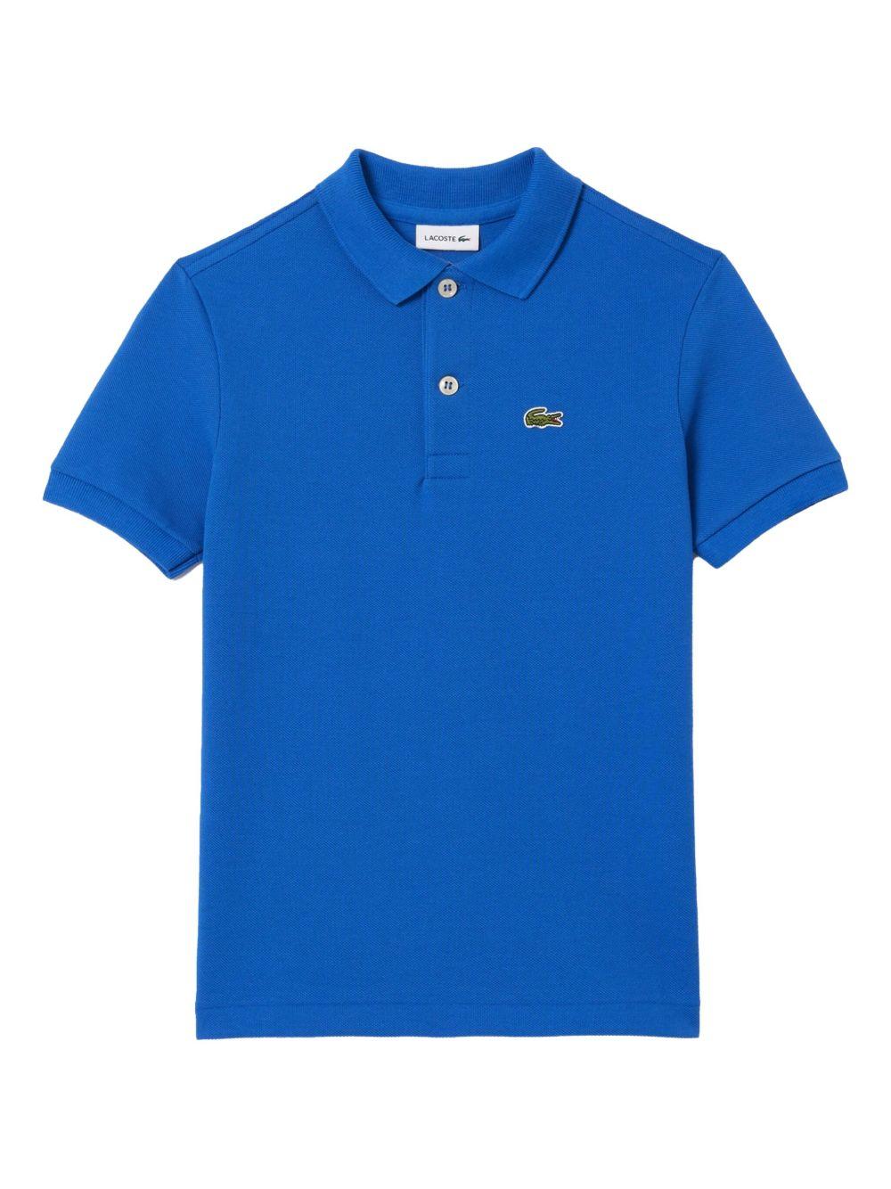 Polo blu mini logo ricamo PJ2909 IXW LACOSTE KIDS
