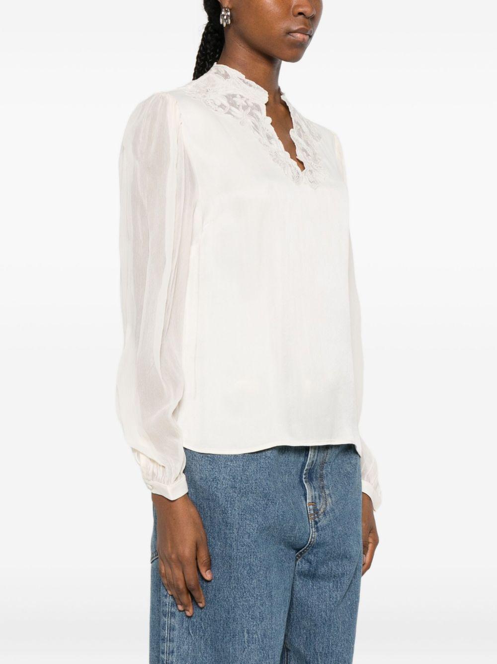 Camicetta bianca con dettagli in pizzo 252TT2243 12227 TWINSET