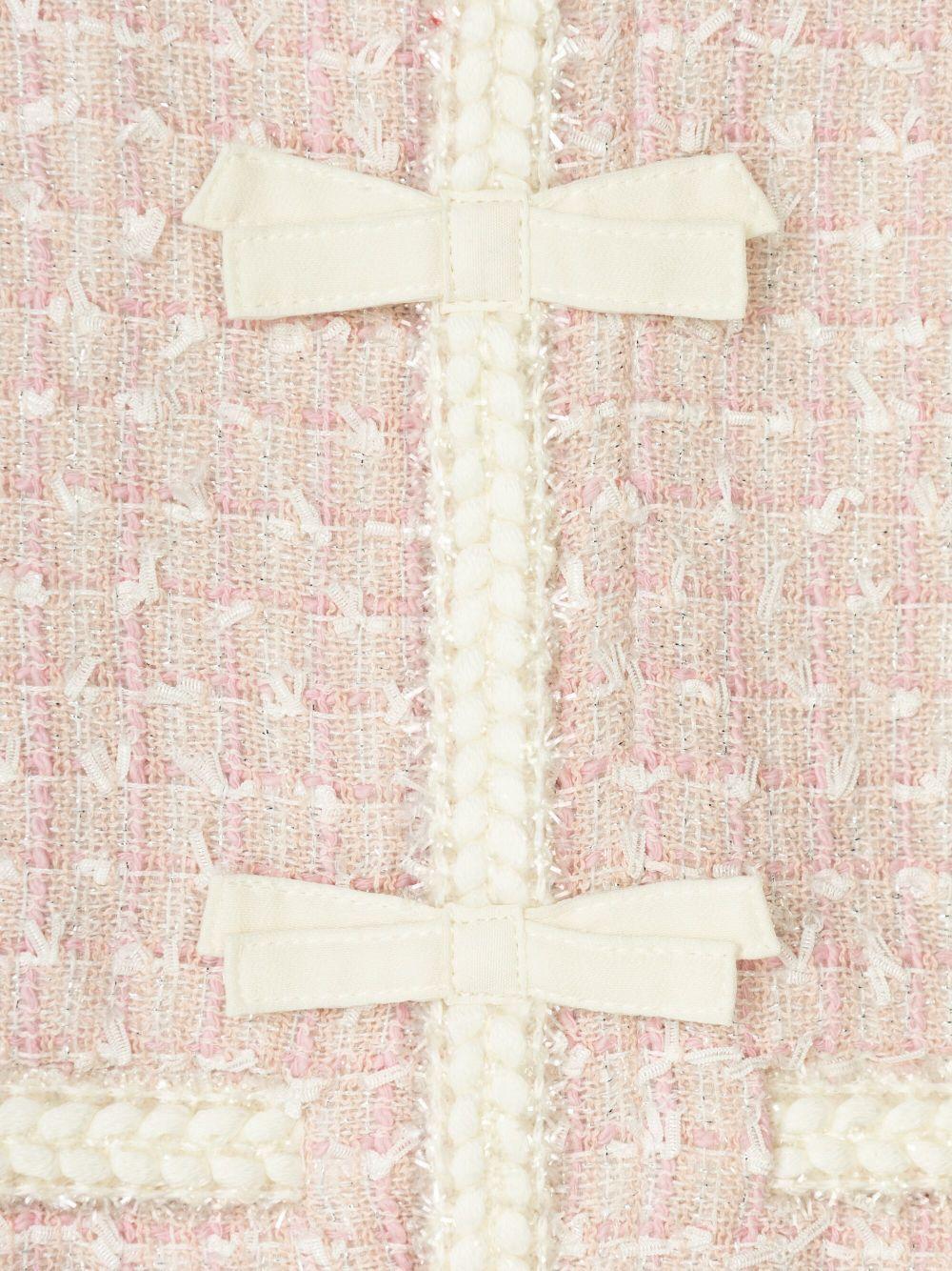 Giacca rosa tweed con fiocchi