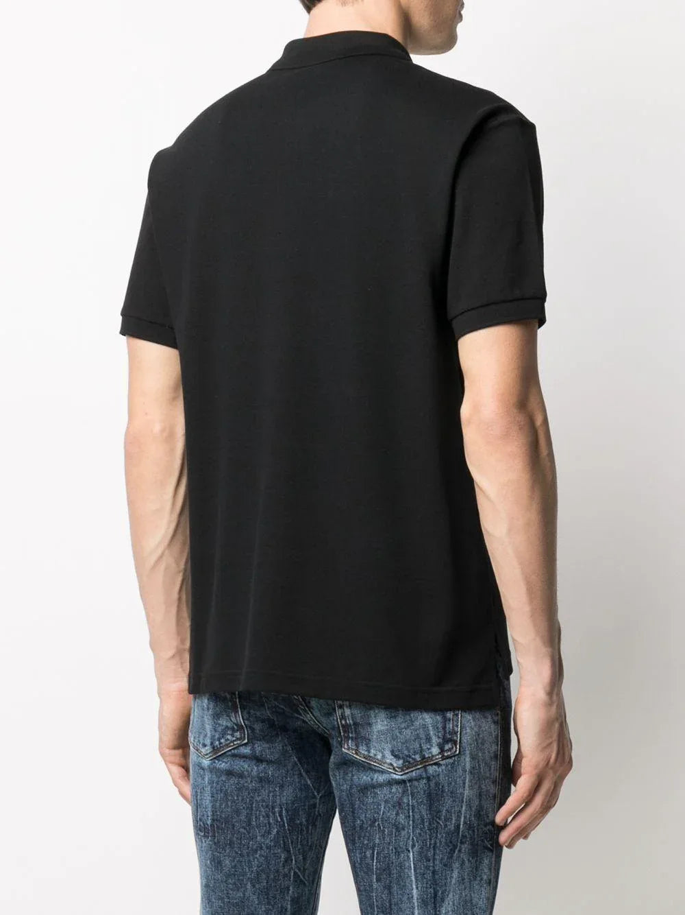 Polo nera mini placca logo petto - Preludio Moda