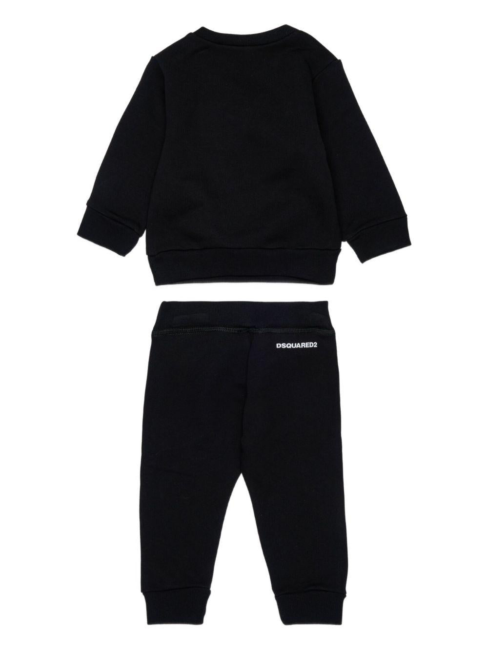 Tuta Sportiva Nera con Logo DQ3146D0094 DQ900 DSQUARED KIDS