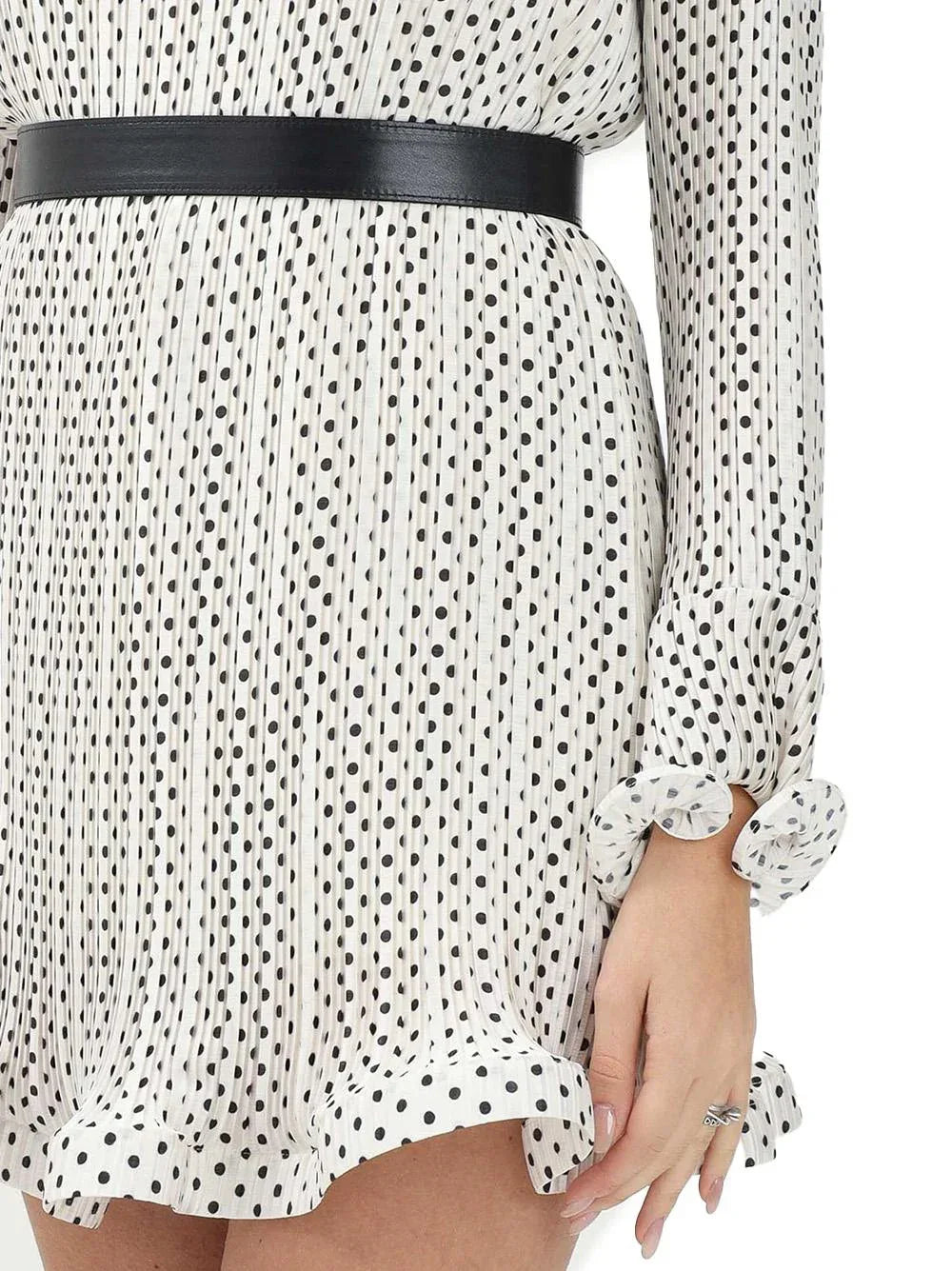 Abito panna con fantasia pois all-over - Preludio Moda